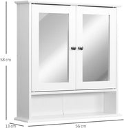 Armadio da bagno - Montaggio a parete - Porta specchio - Cassettoni di stoccaggio - Bianco