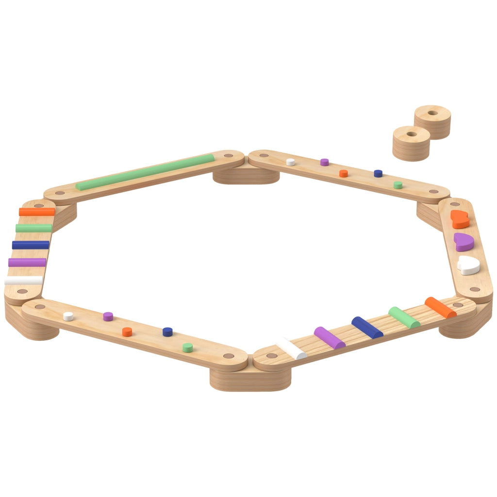 Set per Bambini con Trave di Equilibrio in Legno ¨C Zephmum ¨C 3-8 Anni