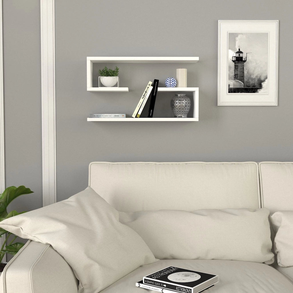 Savogna, Mensola 4 Ripiani, 60x15x18h cm Bianco
