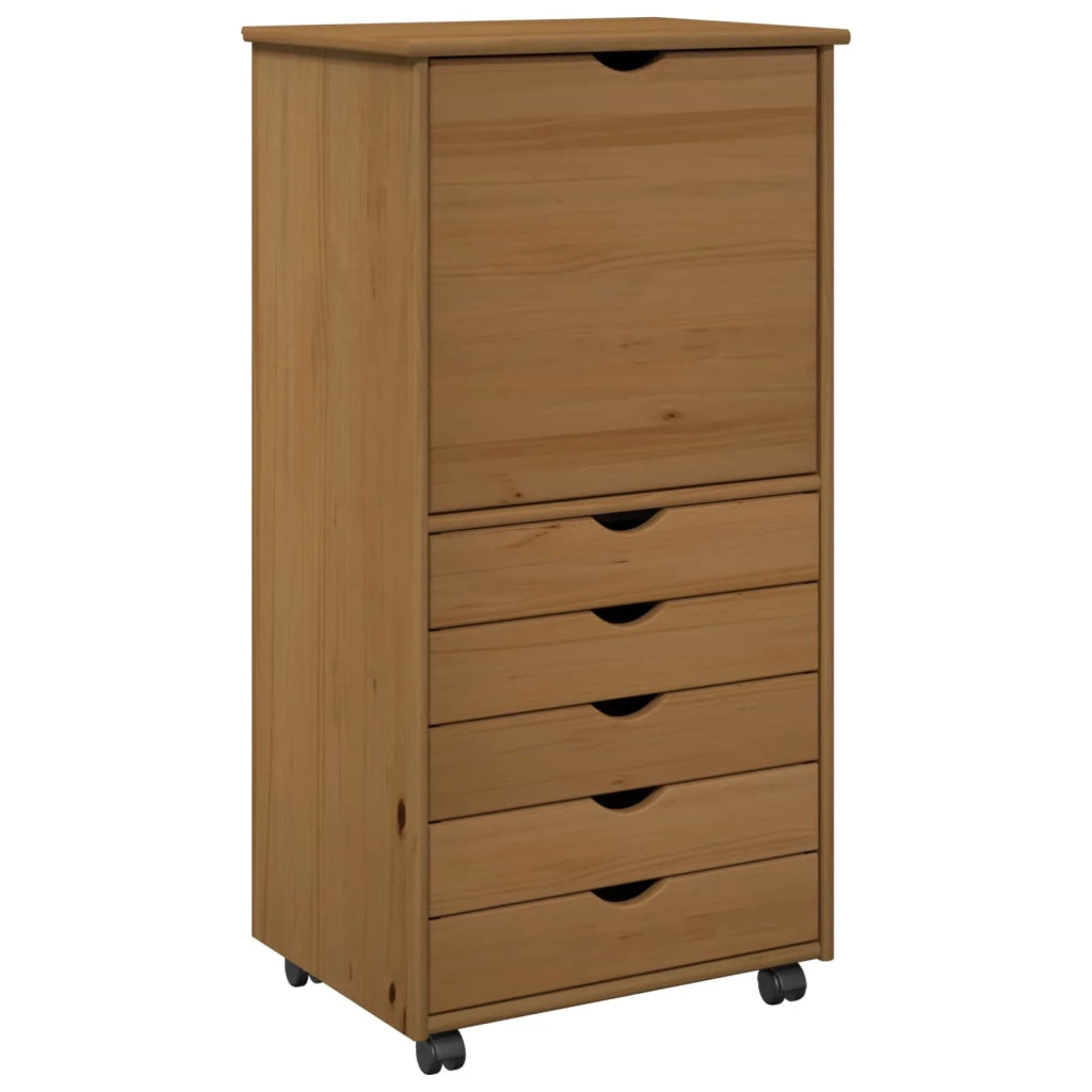 Mobile con Ruote con ruota Marrone miele 53 x 39 x 103 cm 42028368