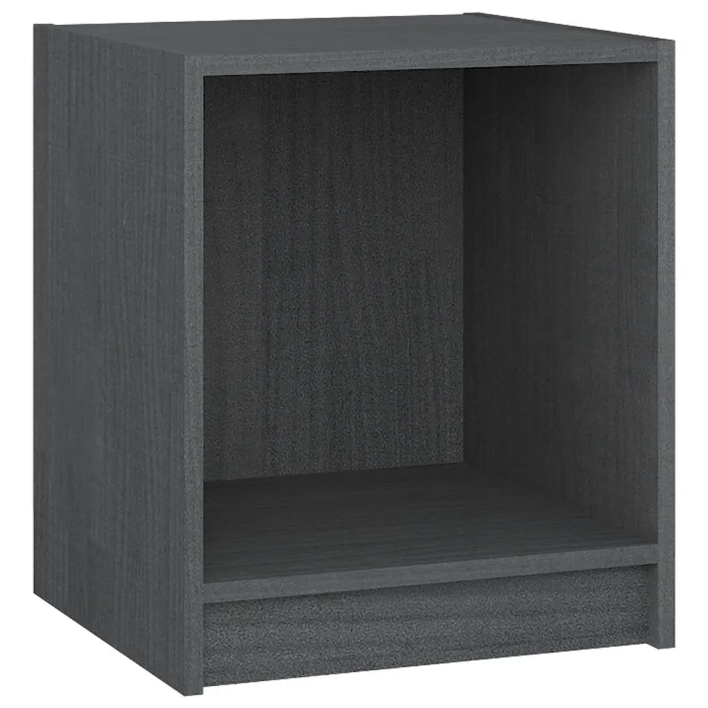 Comodini 2 pz-Set di 2 Tavolino da notte Grigi 35,5x33,5x41,5 cm in Legno Massello di Pino