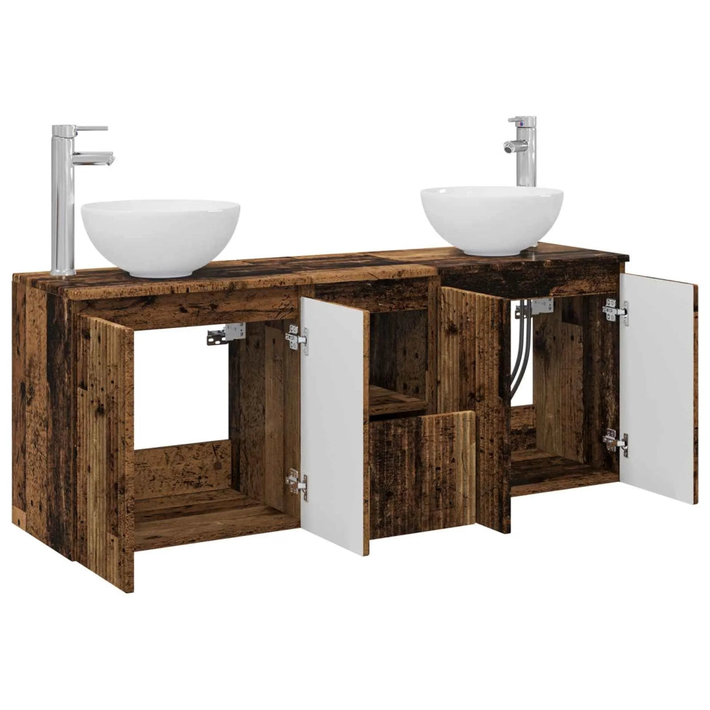 Set di Armadi da Bagno 3 pz Legno antico 49,5 x 41 x 64,5 cm 3405635