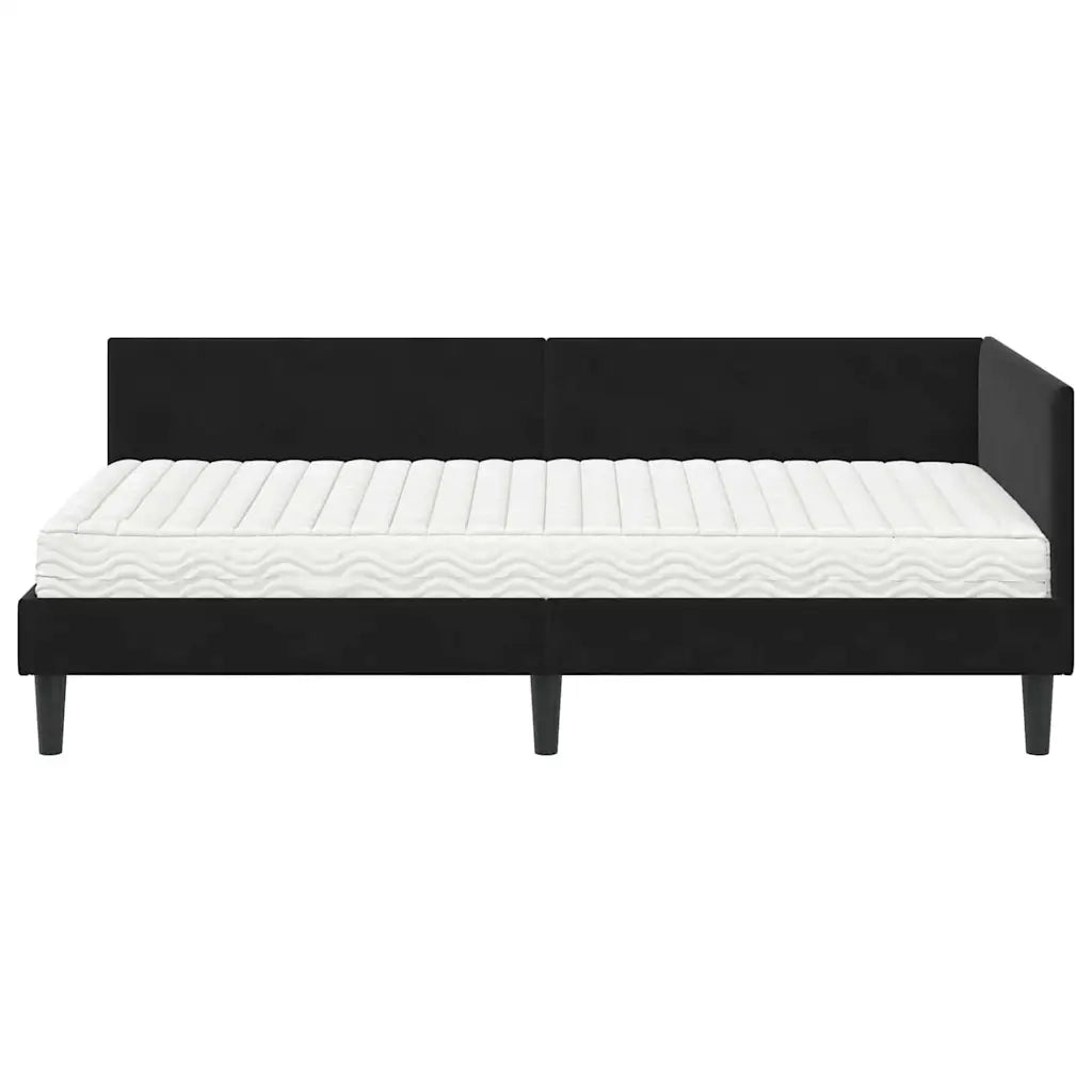Struttura Letto Angolare con Materasso Altro 2 pcs Nero Velluto 3393783