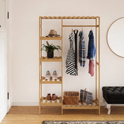 Stand Appendiabiti 'Smørum' 160 x 100 x 30 cm Organizzatore Guardaroba con Barra Porta Abiti e Ripiani Laterali
