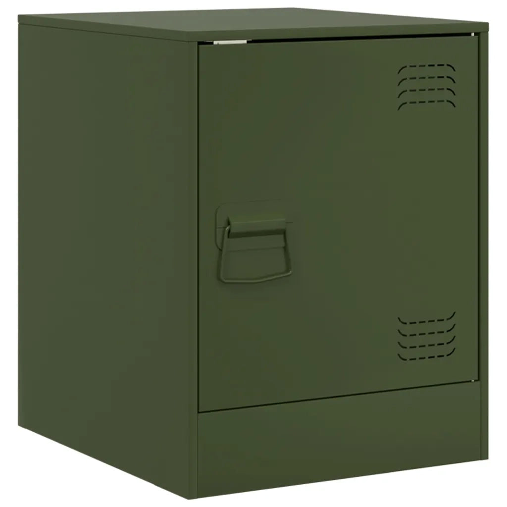 Comodino Verde Oliva 34,5x39x44 cm in Acciaio 841615
