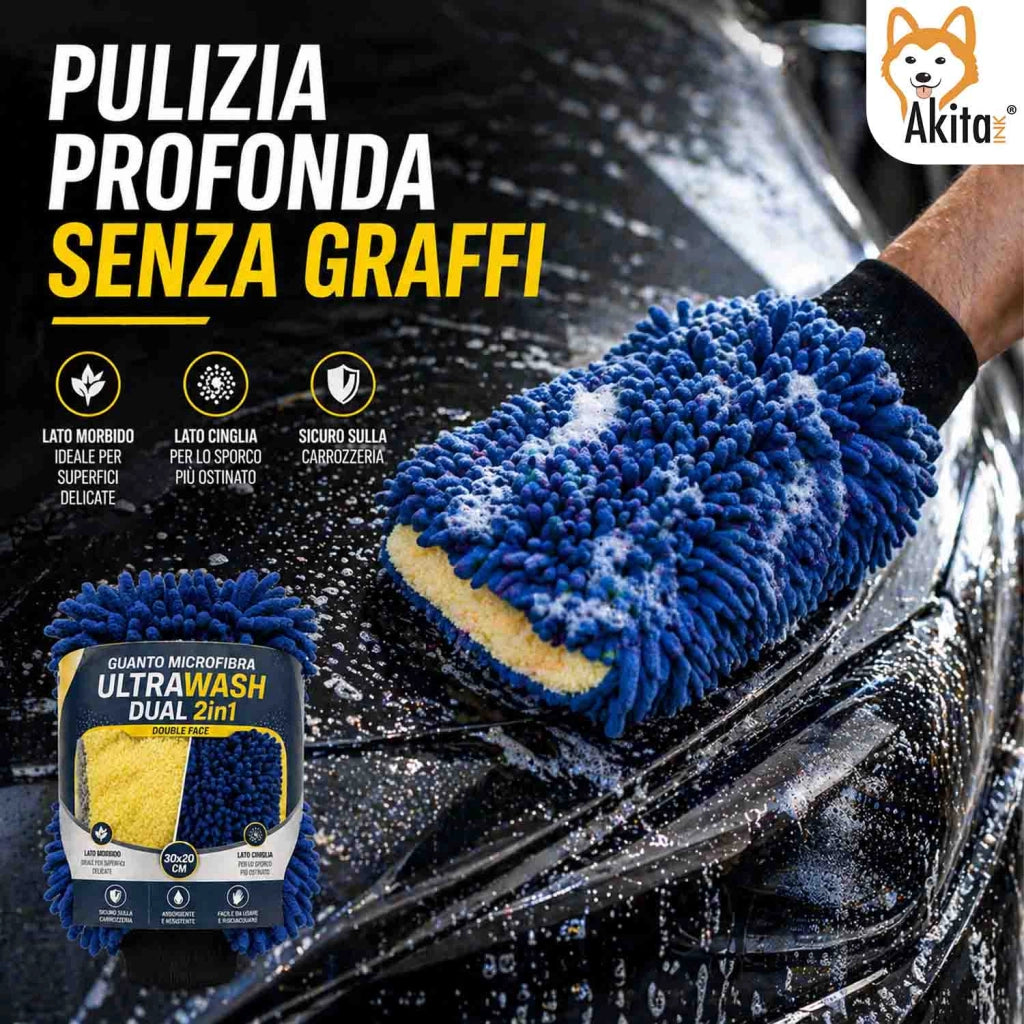 Akitaink Guanto Auto Microfibra Double Face 30x20 cm