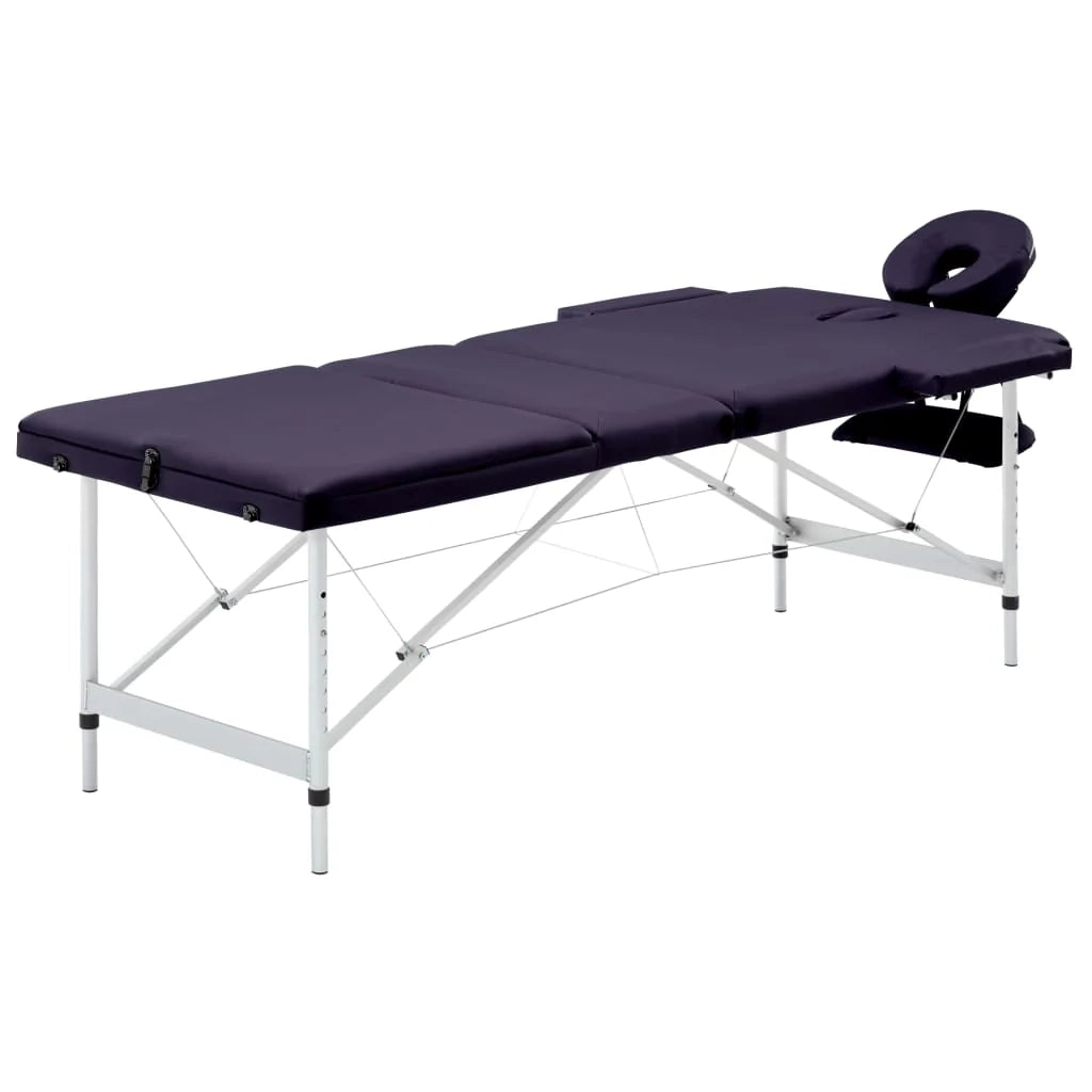 Lettino da massaggio pieghevole a 3 sezioni acciaio inox viola 02_0001828