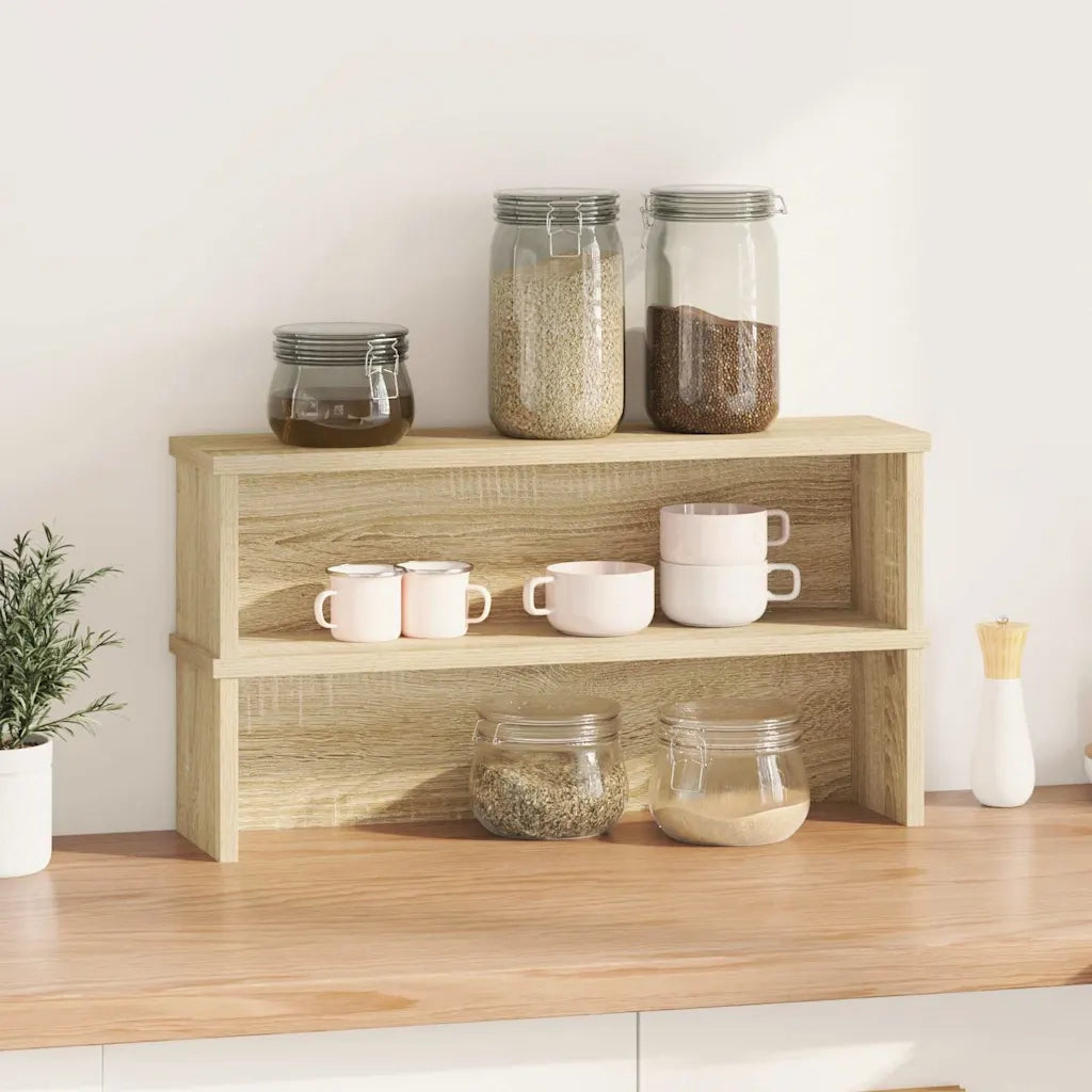 vidaXL Scaffali da Cucina Impilabili 2 pz Rovere Sonoma 60x15x16 cm