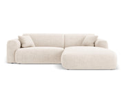 Cosmopolitan Design - Divano angolare destro "Nolio" 4 posti in ciniglia beige chiaro 
