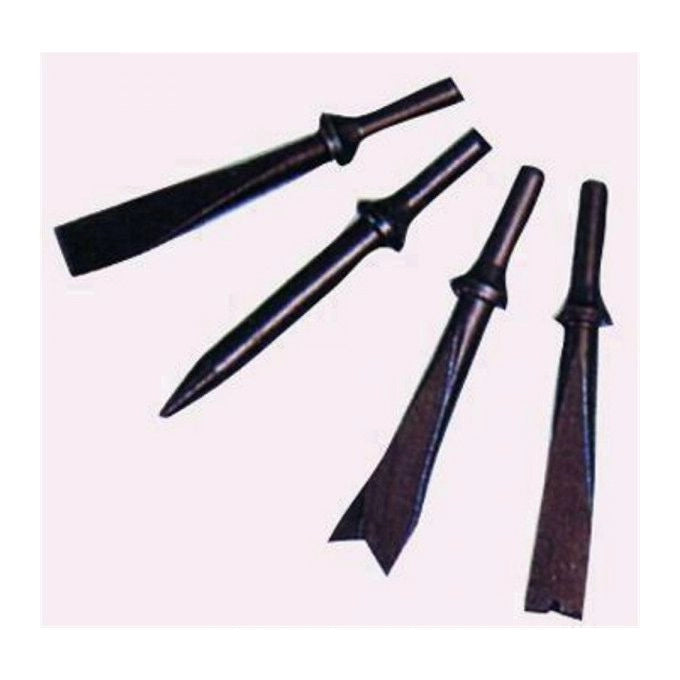 Vigor-blinky Set 4 Scalpelli per Martelli ad Aria Compressa Gambo Cilindrico 3-4'' 125 mm