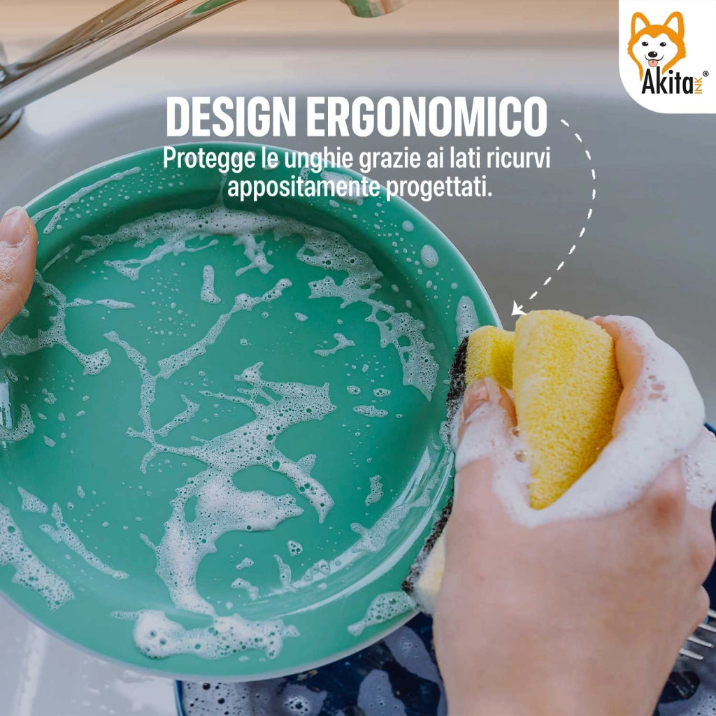 Spugne Cucina Antigraffio Akitaink 12pz con Protezione