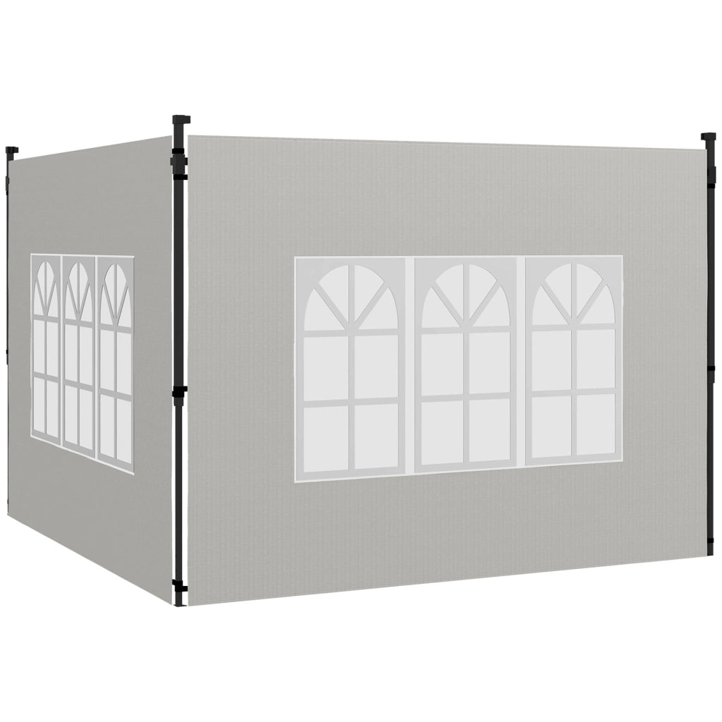 Set Pareti Laterali per Gazebo 3x3m 3x6m ¨C zephmum ¨C Bianco 293x193 cm