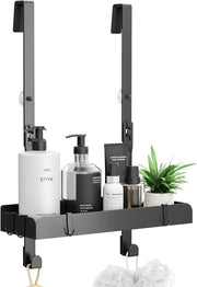 Tavolo da doccia con 4 ganci per appendere prodotti da bagno e accessori per la doccia - 31,2 x 10,5 cm