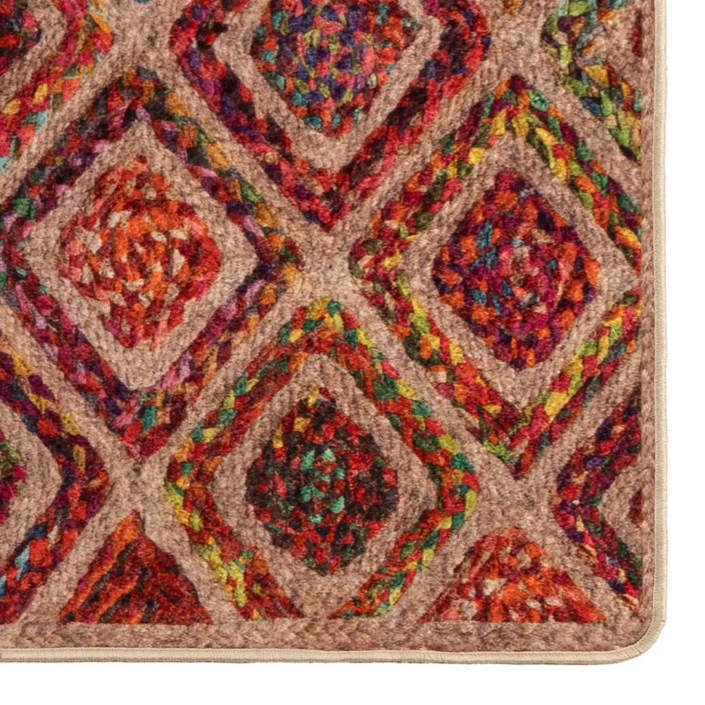 Runner Tappeto MARSA Multicolore 100 x 350 cm Poliestere e PVC