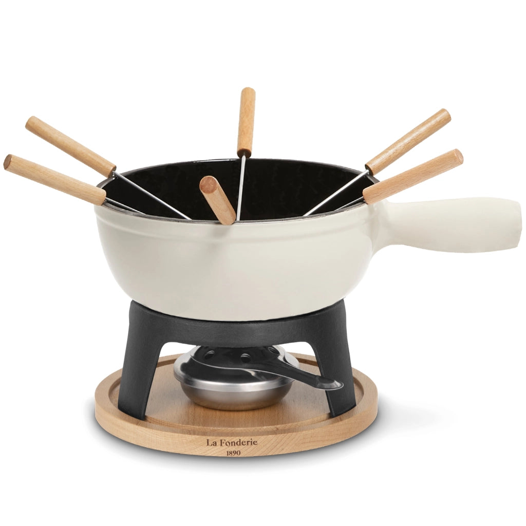 H.Koenig La Fonderie 1890 Set fonduta in ghisa Mont Bianco per 6 persone 1,8L
