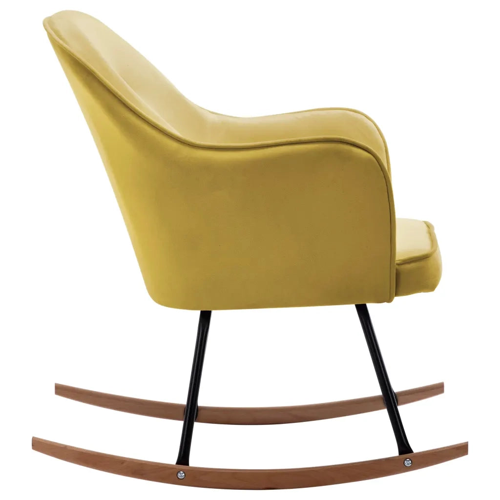 Sedia a Dondolo Giallo Senape in Velluto cod mxl 51537