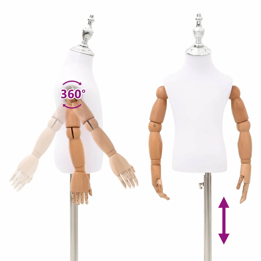 Manichino Regolabile 120-157 cm con Base Unisex PP Bianco 42041713
