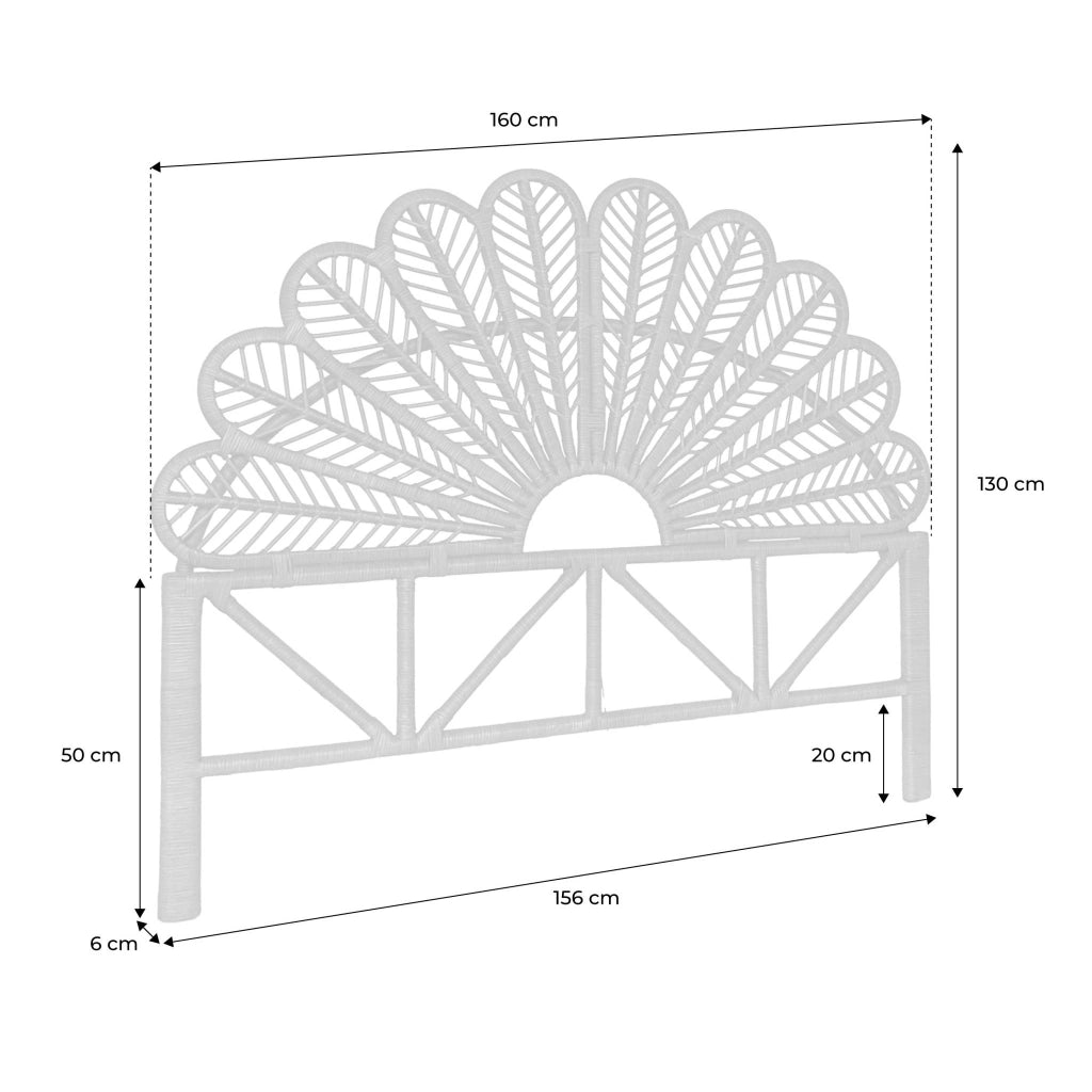Testata in rattan scuro