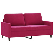 Divano | Divano da soggiorno | Sofa a 2 Posti Rosso Vino 140 cm in Velluto