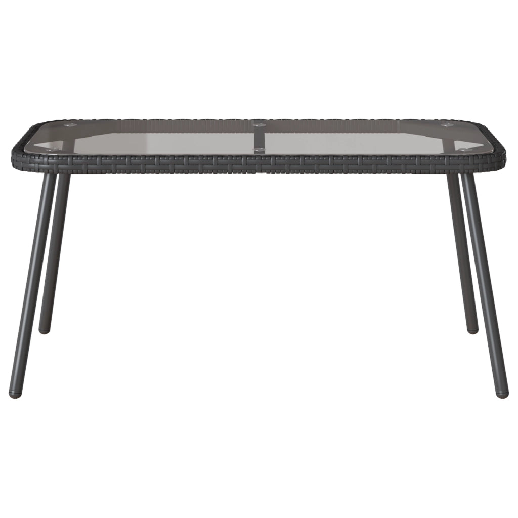 Tavolino da caffÃ¨  Nero 90x45x42 cm in Polyrattan