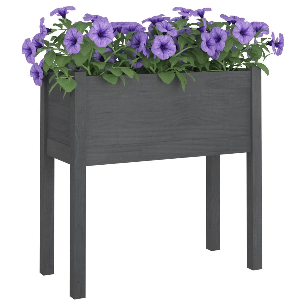 Fioriera da Giardino Grigia 70x31x70 cm Legno Massello di Pino