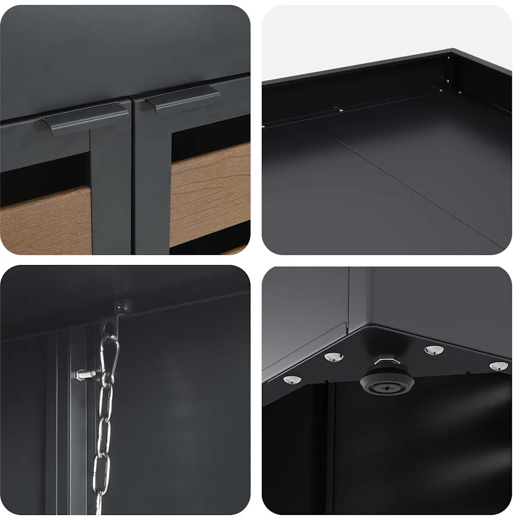 Contenitore per Rifiuti per 3 Bidoni 340 x 77.5 x 115.5 cm