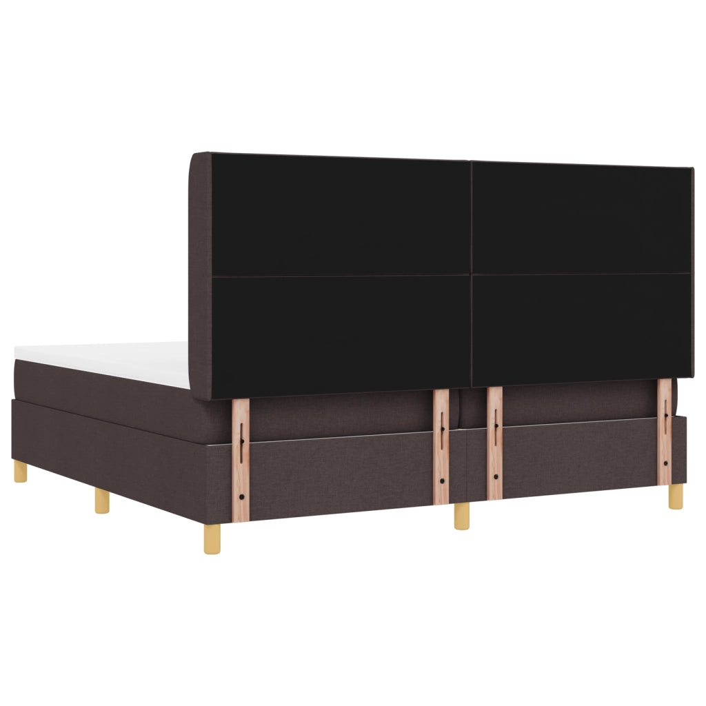 Rete a Molle con Materasso in Marrone Scuro, 200x200 cm Tessuto