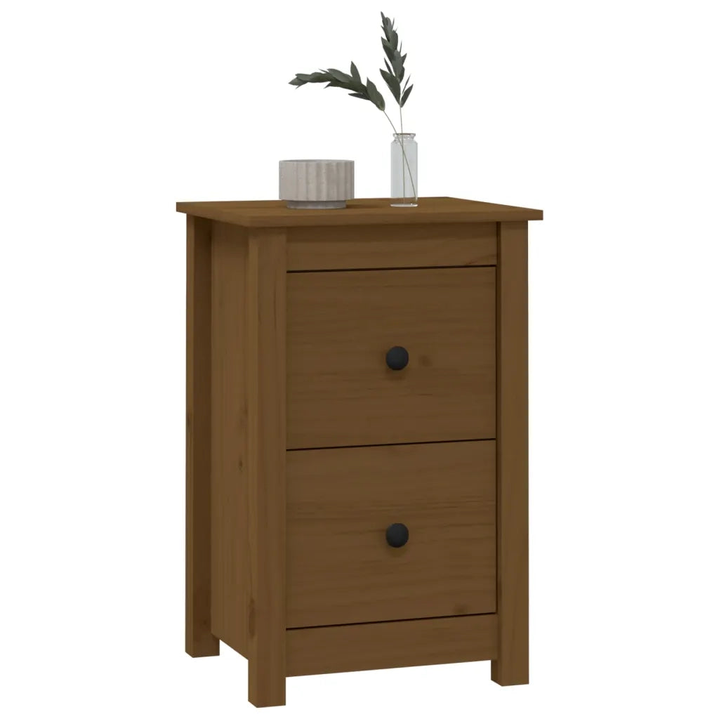 Comodini 2 pz ambra 40x35x61,5 cm in Legno Massello di Pino 820953