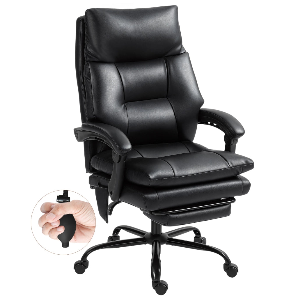 Sedia da ufficio ergonomica ¨C zephmum ¨C nero, imbottita, reclinabile, con supporto lombare