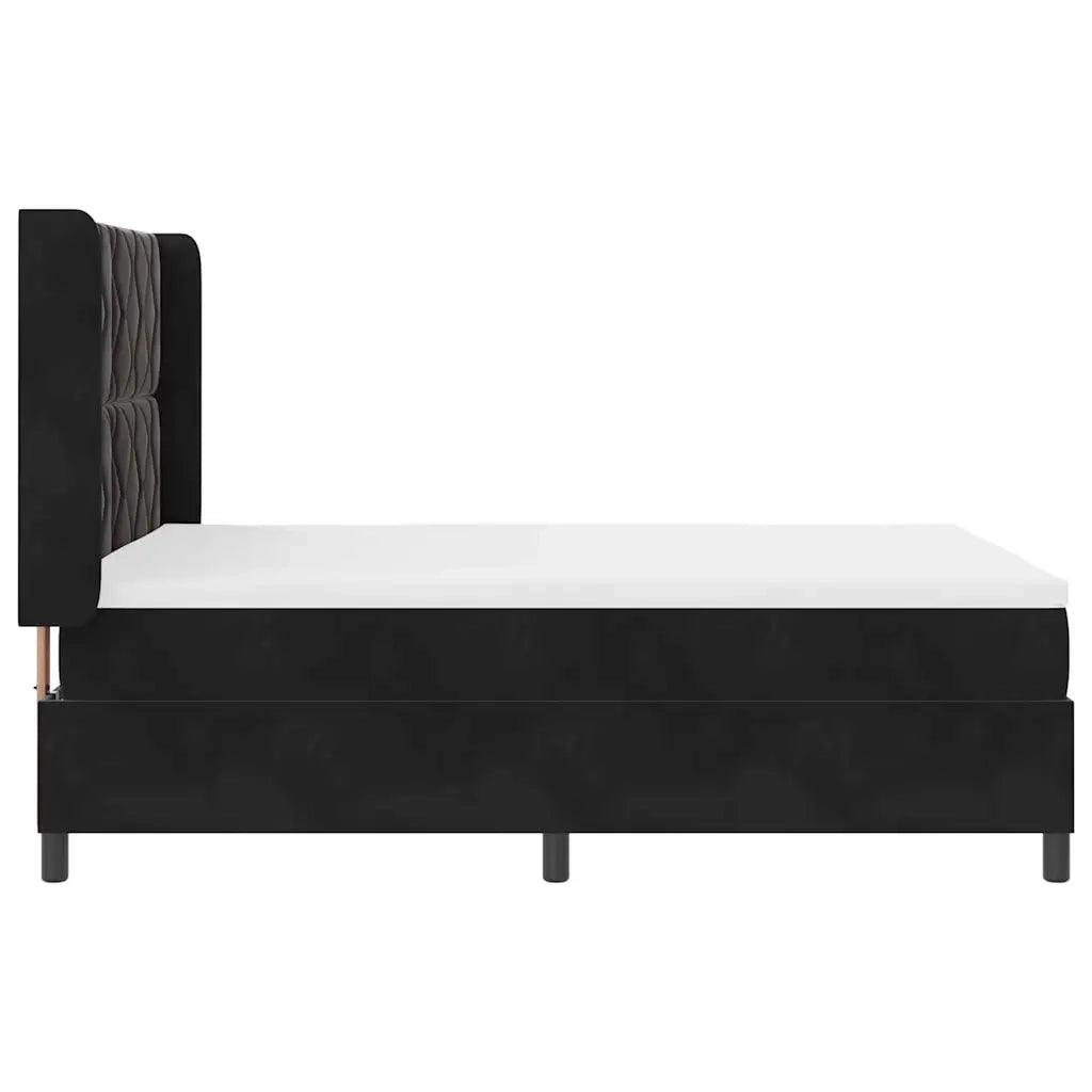 Letto a molle con strisce LED Nero 140 x 200 cm Velluto 3343924