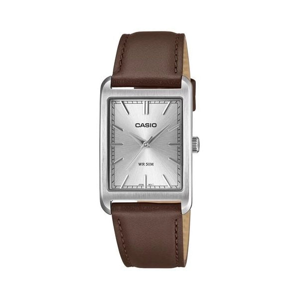 Orologio casio mtp b215l 7aver silver e brown