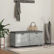 Panca per ingresso con cuscino Grigio Cemento 100 x 38 x 46 cm