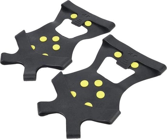 Stivali con IJs Sneeuw Grips per Stivali da Neve con 10 Studs - Trattamento Antiscivolo Universale - Spie di Acciaio per Ghiaccio (M)