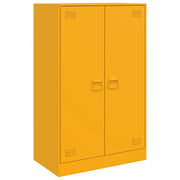 Buffet credenza cassettiera armadio mobile contenitore organizer per cucina soggiorno salotto giallo senape 67 x 39 x 107 cm acciaio giallo 02_0035696