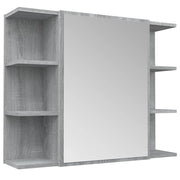 Mobiletto specchio da bagno 80 x 20,5 x 64 cm legno grigio 02_0006741