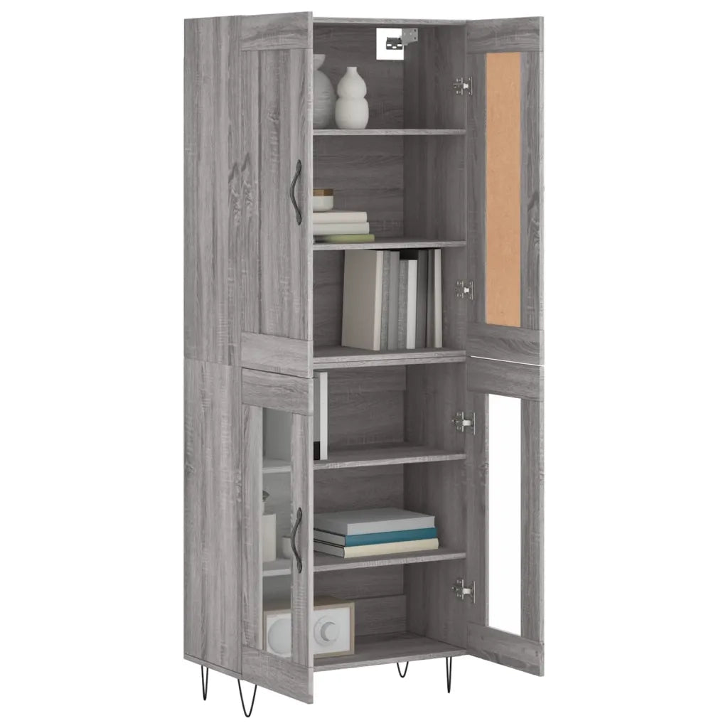Credenza Grigio Sonoma 69,5x34x180 cm in Legno Multistrato 3199655
