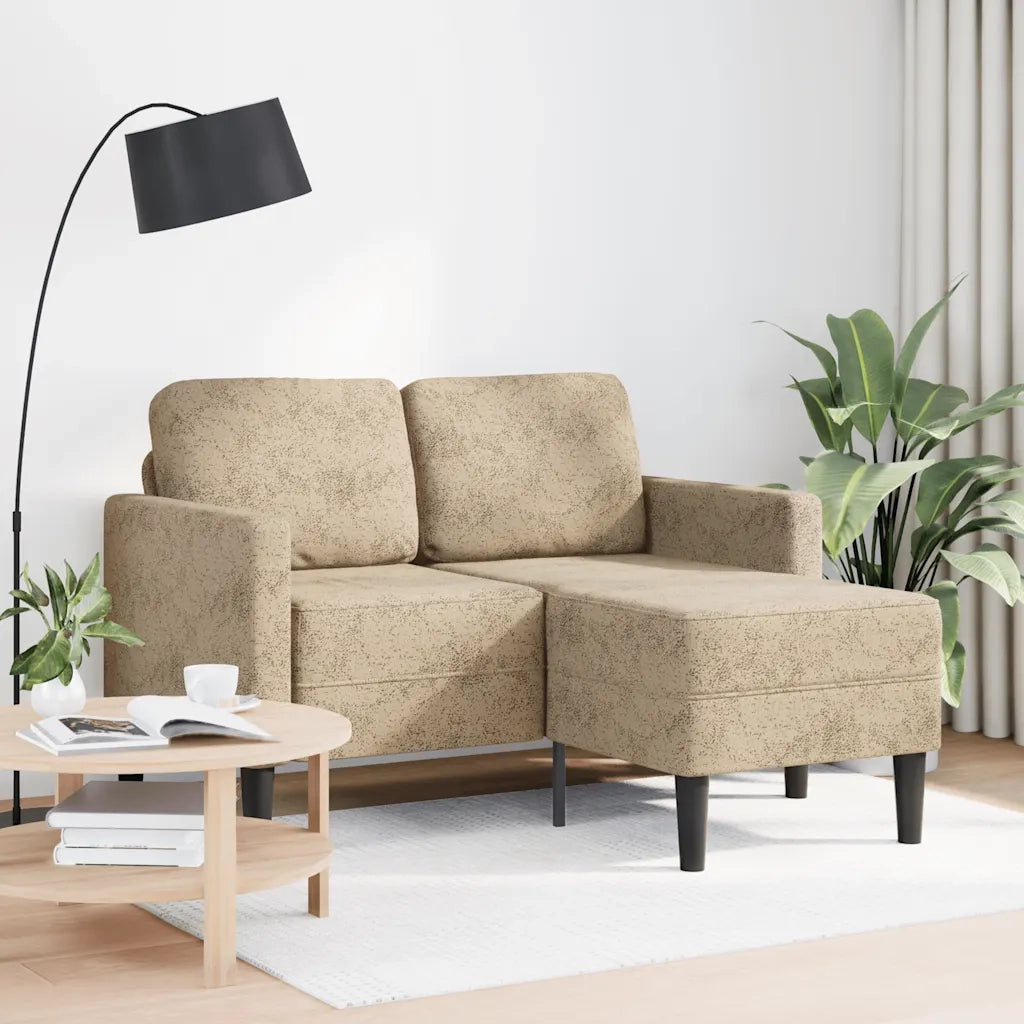 Divano 2 Posti con Chaise a L Grigio Chiaro 125 cm Similpelle 4107089