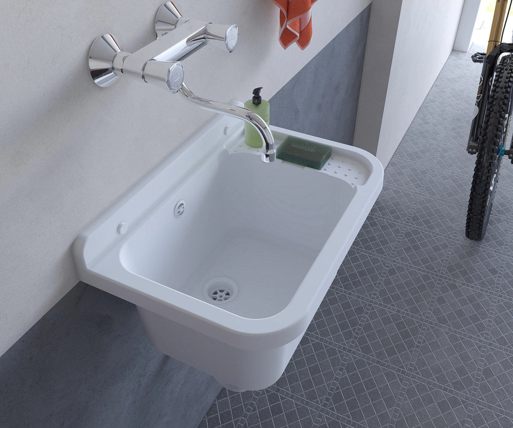Lavatoio 50x34x21cm in Polipropilene 13,5l Forlani Wash Bianco