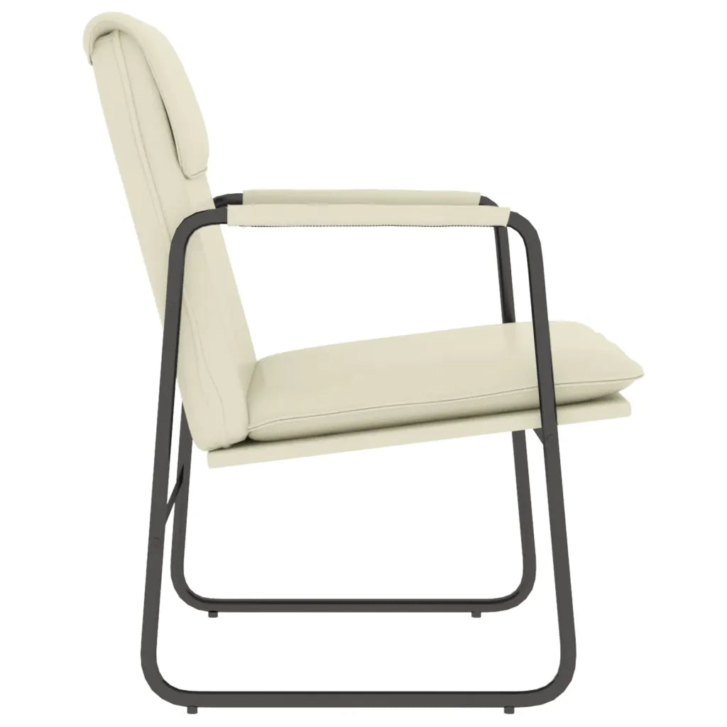 Sedia Lounge Crema 55x64x80 cm in Similpelle cod mxl 14225