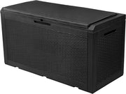 Cassetto Esterno di Stoccaggio - Grande Cassetto Esterno Idrorepellente con Coperchio - Cestino di Patio Chiuso per Attrezzature da Giardino, Cuscini e Accessori da Piscina - 121 x 54 x 61 cm - Nero, 380L