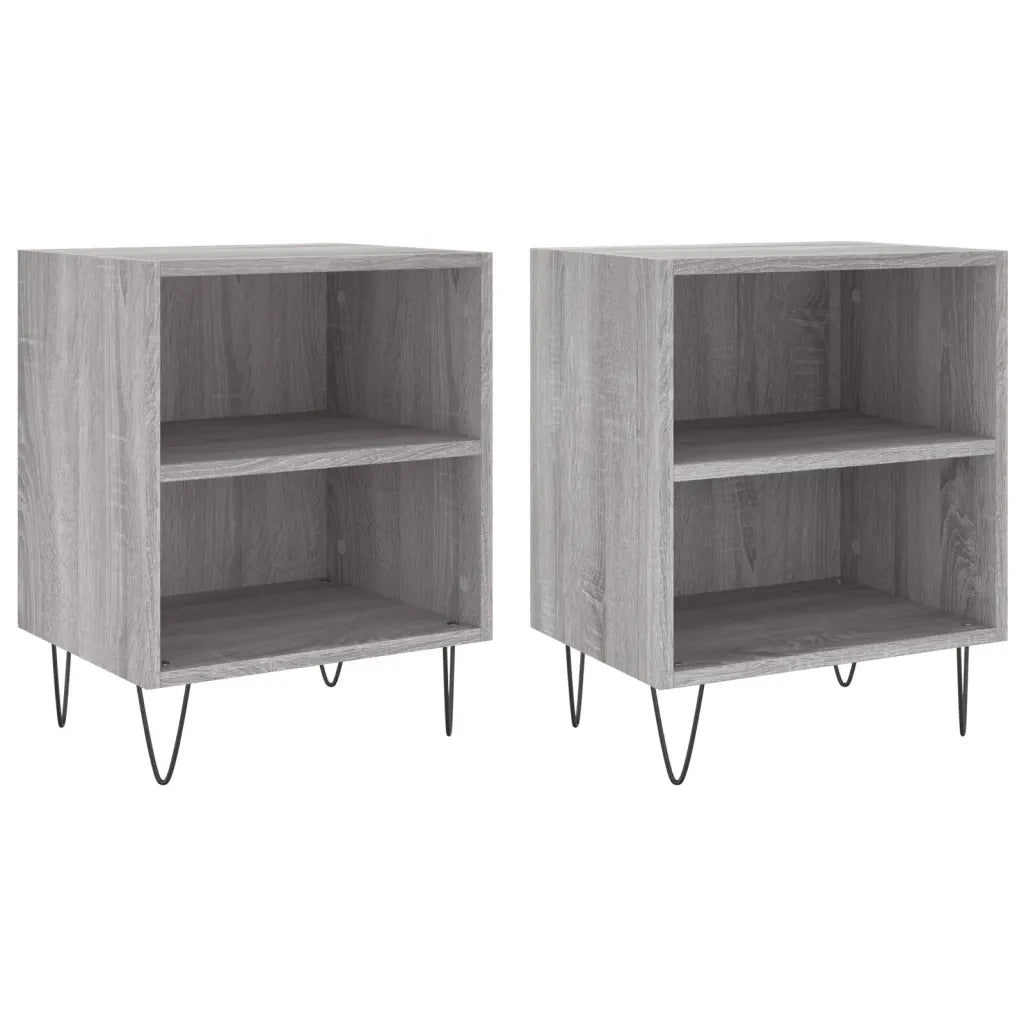 Comodini Grigio Sonoma 2 pz 40x30x50 cm in Legno Multistratocod mxl 128514