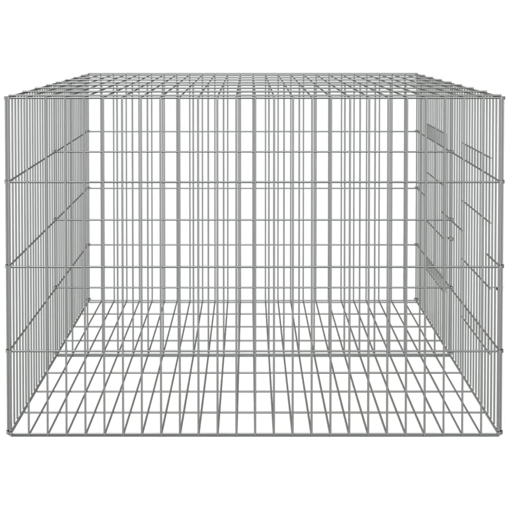 Gabbia per conigli con 2 pannelli 110 x 79 x 54 cm ferro zincato argento 02_0041685