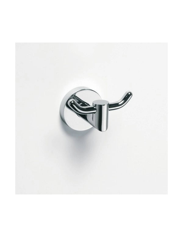 Appendiabiti doppio OMEGA ottone cromato 8x5,5x7cm