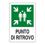 TARGA PUNTO DI RITROVO 300X200 ALLUMINIO NORMA EU