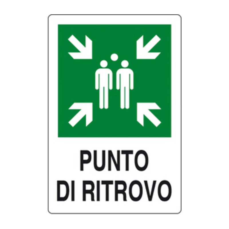 TARGA PUNTO DI RITROVO 300X200 ALLUMINIO NORMA EU