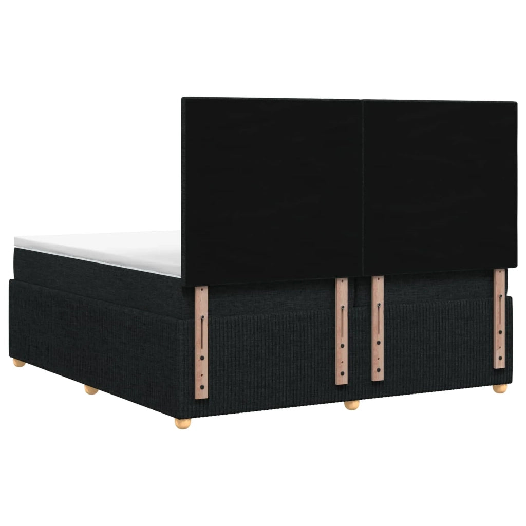 Letto Box Spring LED con Materasso Nero 200 x 200 cm Tessuto 3455939