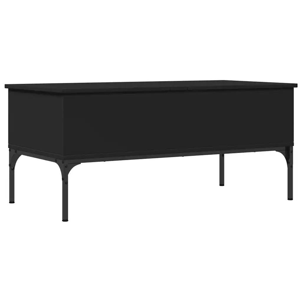 Tavolino salotto | Tavolino da caff¨¨ | Tavolino da Soggiorno Nero 100x50x45 cm Legno Multistrato e Metallo