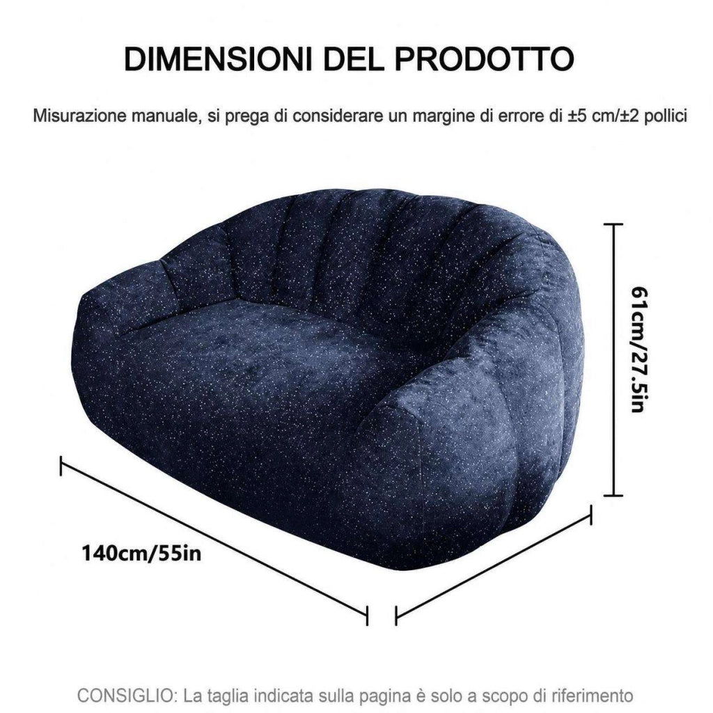 Poltrone relax, pouf, poltrone extra-large,Frevano ideali per il soggiorno e la camera da letto, colore nero