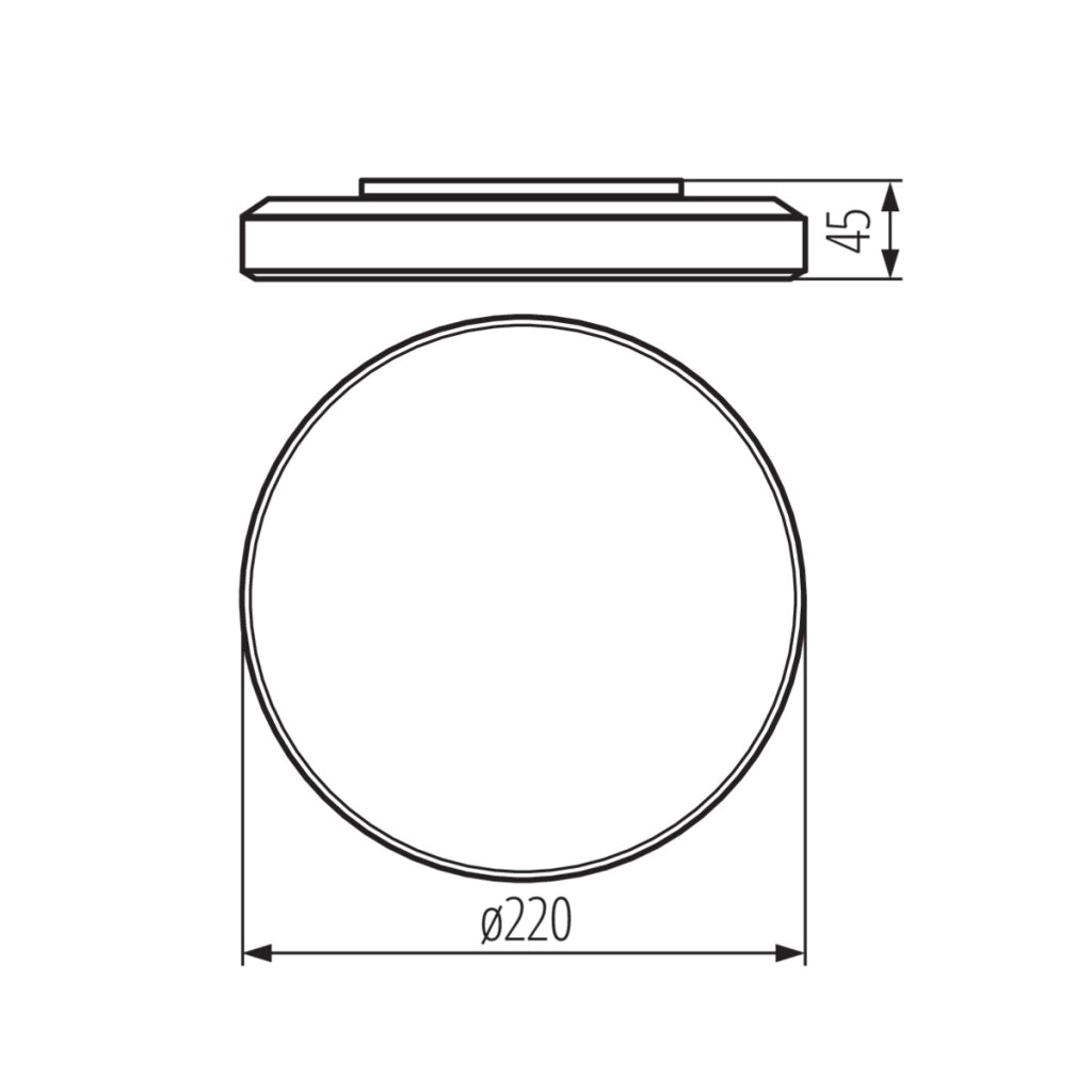 Plafoniera LED tonda 22 cm 15W bianca IP54 Duno Pro