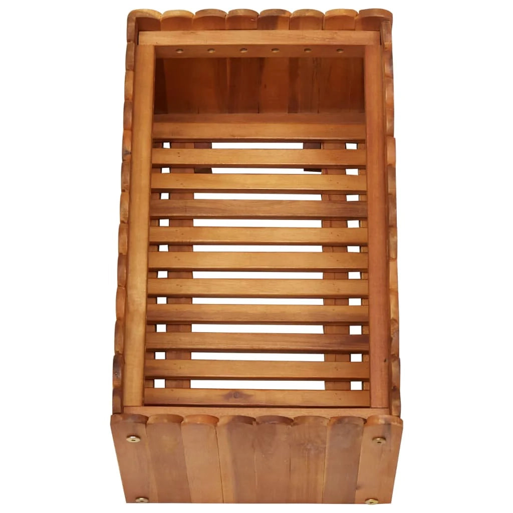 Fioriera rialzata per piante e fiori giardino 50 x 30 x 25 cm legno massello di acacia 02_0001067